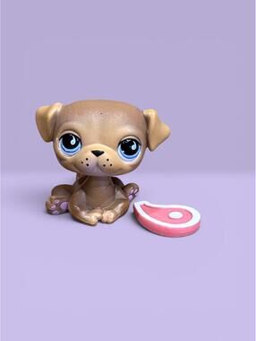Littlest Pet Shop LPS Pug #901 with Steak Accessory